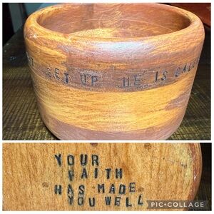 Engraved Wooden Bowl with Prayer Inspirational